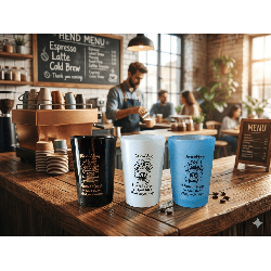 Gelas Kopi UT08 Hitam Putih | Supplier Gelas & Jual Gelas Murah | Pusat Gelas Surabaya