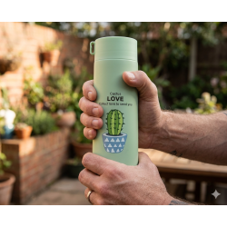 Botol Minum Kaktus Aesthetic 450ml | Supplier Gelas & Jual Gelas Murah | Pusat Gelas Surabaya