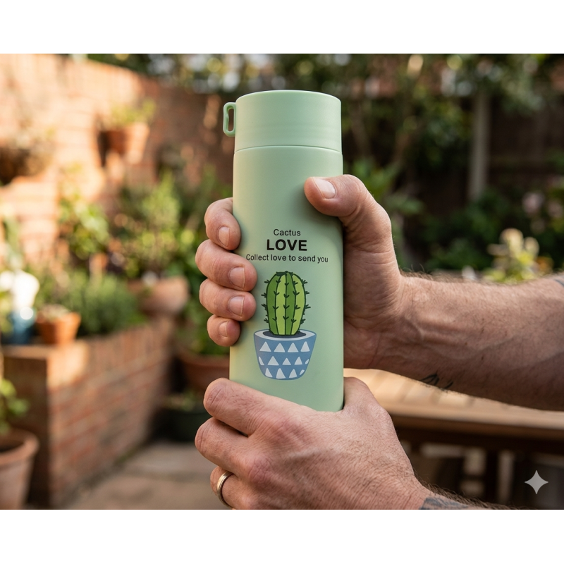 Botol Minum Kaktus Aesthetic 450ml | Supplier Gelas & Jual Gelas Murah | Pusat Gelas Surabaya