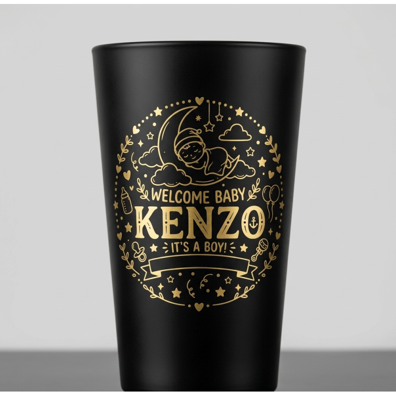 Gelas 212N Exclusive - Hitam Sablon Gold | Jual Gelas Murah, Jasa Sablon Gelas Surabaya - Pusat Gelas Surabaya