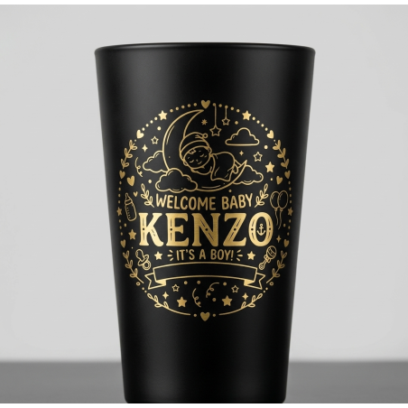 Gelas 212N Exclusive - Hitam Sablon Gold | Jual Gelas Murah, Jasa Sablon Gelas Surabaya - Pusat Gelas Surabaya