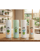 Botol Minum Kaktus Aesthetic 500ml - Tumbler Kaca/Plastik Pastel Cactus Love - Souvenir Botol Lucu Anti Tumpah